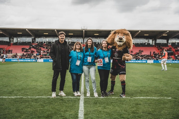 Soutien de la Maison des Femmes de Toulouse atch au stade toulousain Ernest Wallon